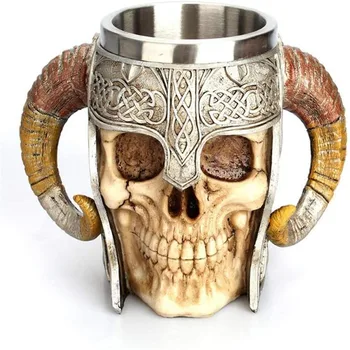 3D Head Skull Beer Mug Wine Glasses Cups Stainless Steel Skull Horn Cup Halloween Decoration Home bottle
3D Head Skull Beer Mug Wine Glasses Cups Stainless Steel Skull Horn Cup Halloween Decoration Home bottle