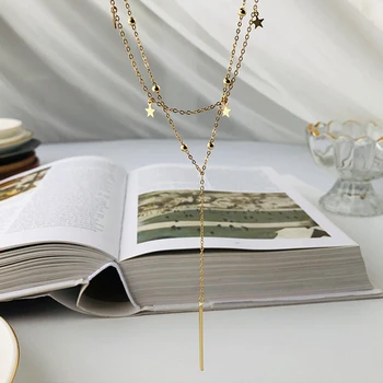 SUNIANGON 925 Sterling Silver Necklace Ball Star Double Layer Necklace For Women Long Tassel Necklace Fine Jewelry Niche Korean
SUNIANGON 925 Sterling Silver Necklace Ball Star Double Layer Necklace For Women Long Tassel Necklace Fine Jewelry Niche Korean