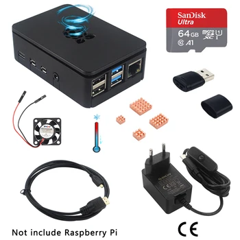 Raspberry Pi 4 Model B Case ABS Shell with Cooling Fan Heatsink CE Power Adapter Optional SD Card HDMI Cable for RPI 4
Raspberry Pi 4 Model B Case ABS Shell with Cooling Fan Heatsink CE Power Adapter Optional SD Card HDMI Cable for RPI 4