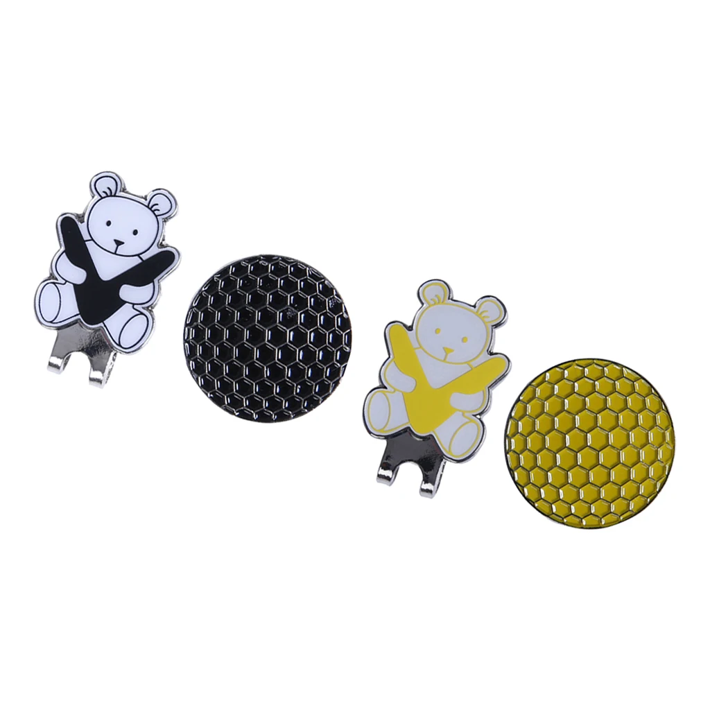 Golf Hat Clip with Detachable Magnetic Golf Ball Marker Bear Pattern Golf Hat Clip with Detachable Magnetic Golf Ball Marker Bear Pattern
