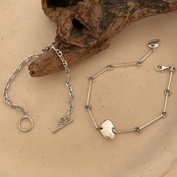Silvology 925 Sterling Silver Double D Letter Chain Bracelets Retro Irregular Oval Strip Chain Bracelets for Women Party Jewelry
Silvology 925 Sterling Silver Double D Letter Chain Bracelets Retro Irregular Oval Strip Chain Bracelets for Women Party Jewelry