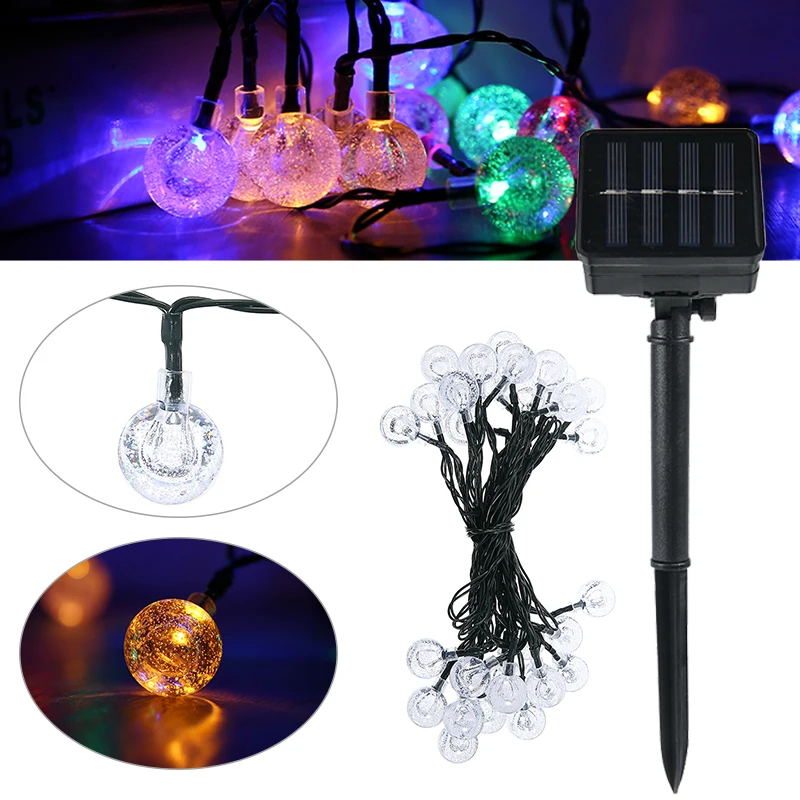 Holiday Decoration Light String Solar Powered 30 LED Light String Festoon Bubble Ball Outdoor Garden Fairy Lamp
Holiday Decoration Light String Solar Powered 30 LED Light String Festoon Bubble Ball Outdoor Garden Fairy Lamp