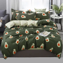 Rei rainha 5 tamanho conjunto de cama capa edredão conjunto coreano folha + duvet cover fronha abacate peixe conjunto roupa cama(China)