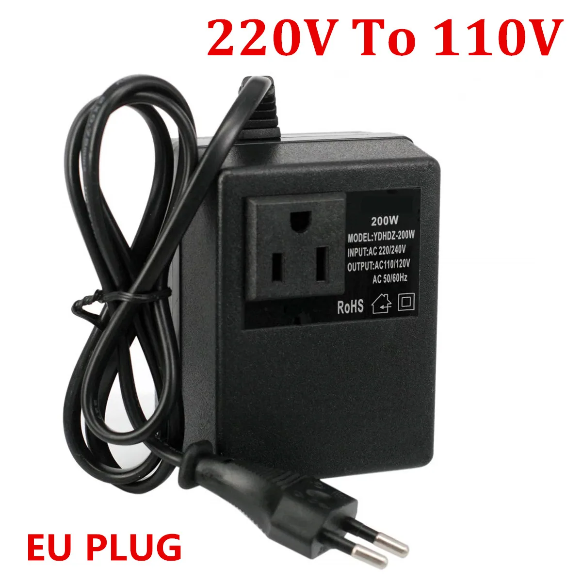 200W Voltage Converter Transformer 220V To 110V Step Down Travel EU Plug Voltage Transformer Converter
200W Voltage Converter Transformer 220V To 110V Step Down Travel EU Plug Voltage Transformer Converter