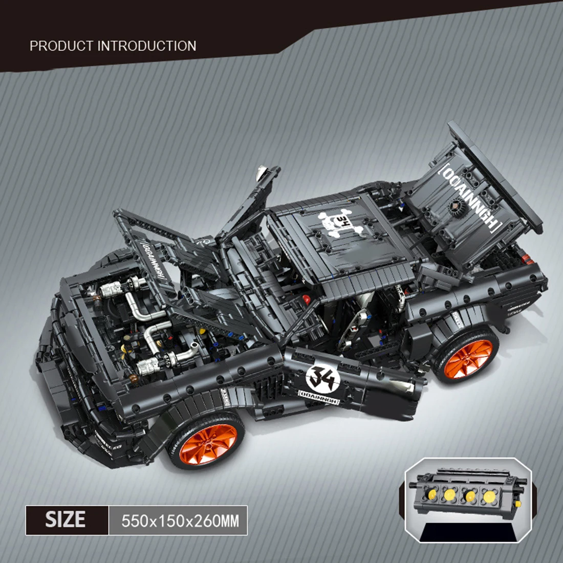 High Quliaty 3168Pcs 1:10 Scale MOC RC Sports Car Vehicle Model High Level Assembly Small Particle Building Block Set - Black
High Quliaty 3168Pcs 1:10 Scale MOC RC Sports Car Vehicle Model High Level Assembly Small Particle Building Block Set - Black