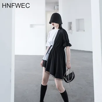 Women Mesh Spliced Hit Color Drawstring T-shirt New Round Neck Short Sleeve Fashion Tide Spring Summer 2020 T514
Women Mesh Spliced Hit Color Drawstring T-shirt New Round Neck Short Sleeve Fashion Tide Spring Summer 2020 T514