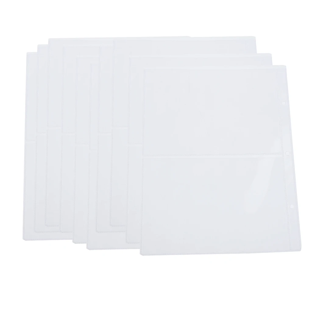 10 Sheet 2-Pockets Paper Money Holder Page Protectors Clear Plastic Sleeves 10 Sheet 2-Pockets Paper Money Holder Page Protectors Clear Plastic Sleeves