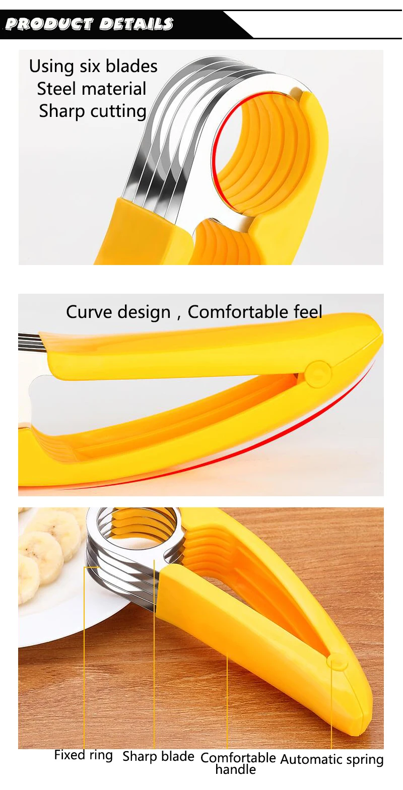 Fruit Cutter Yellow Banana Slicer Green Cut Sausage Multi Slicer