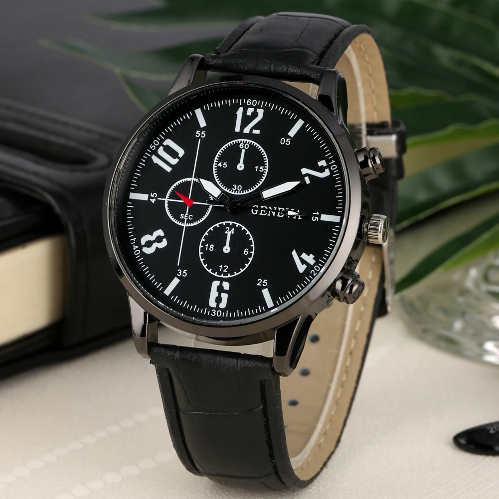 Special Time Design Dial Male Watch Durable Soft Leather Strap Clock for Business Men Black White Bracelet relojes de hombre
Special Time Design Dial Male Watch Durable Soft Leather Strap Clock for Business Men Black White Bracelet relojes de hombre