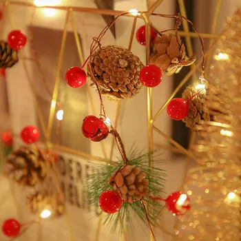 DIY New Year Decoration LED String light Pine Cone Copper Wire Fairy warm white Garland lights For Christmas Home Wedding Party
DIY New Year Decoration LED String light Pine Cone Copper Wire Fairy warm white Garland lights For Christmas Home Wedding Party