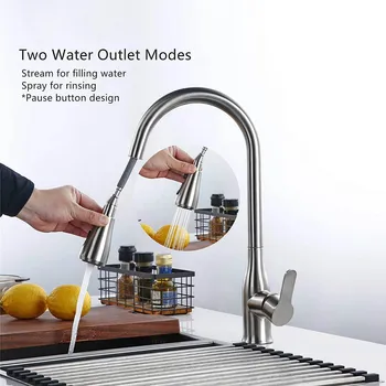 Kitchen Sink Pull Down Faucet High Arc 360 Degree Swivel Spout Pause Button Design Kitchen Pull Out Sink Taps
Kitchen Sink Pull Down Faucet High Arc 360 Degree Swivel Spout Pause Button Design Kitchen Pull Out Sink Taps