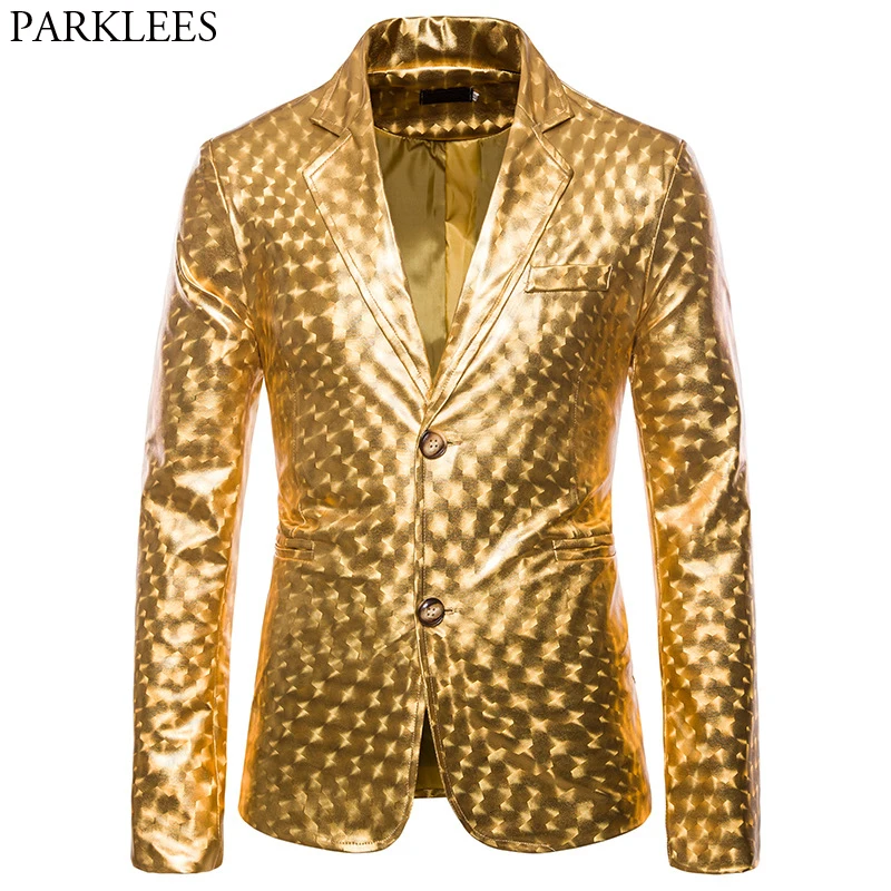 Shiny Gold Glitter Prom Suits&Blazer Men 2019 Brand New Slim Fit Notched Lapel Stylish Jacket Club Party Stage Clothing for Male
Shiny Gold Glitter Prom Suits&Blazer Men 2019 Brand New Slim Fit Notched Lapel Stylish Jacket Club Party Stage Clothing for Male
