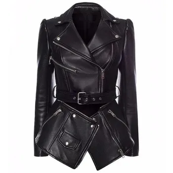 Rock Motorcycle Biker Genuine Leather Jacket Women Zipper Real Sheepskin Slim Fit Black Jacket Coat Female 2019 Winter Autumn
Rock Motorcycle Biker Genuine Leather Jacket Women Zipper Real Sheepskin Slim Fit Black Jacket Coat Female 2019 Winter Autumn