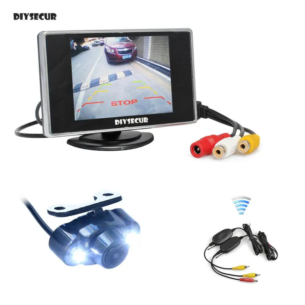 DIYSECUR Wireless 3.5 inch TFT LCD Car Monitor Waterproof LED Color Night Vision Rear View Car Camera Parking Kit
DIYSECUR Wireless 3.5 inch TFT LCD Car Monitor Waterproof LED Color Night Vision Rear View Car Camera Parking Kit