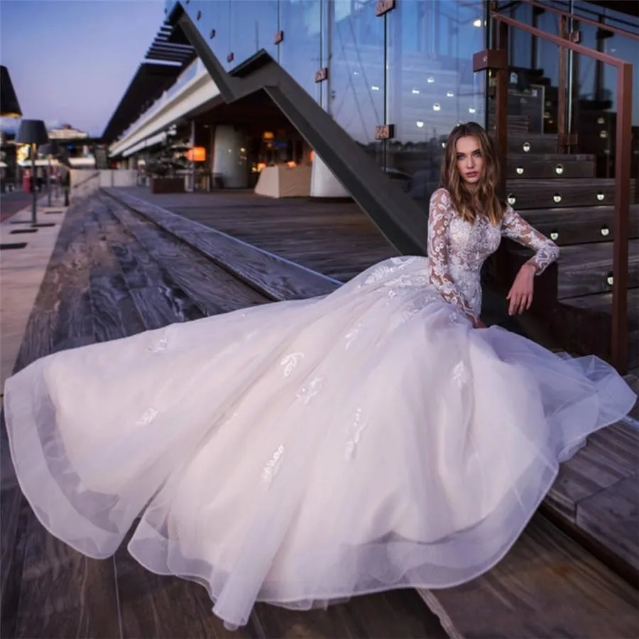 Elegant Long Sleeves A-Line Lace Appliques Wedding Dresses Long Spring Modest Custom Bridal Gowns Vestidos De Mariee
Elegant Long Sleeves A-Line Lace Appliques Wedding Dresses Long Spring Modest Custom Bridal Gowns Vestidos De Mariee