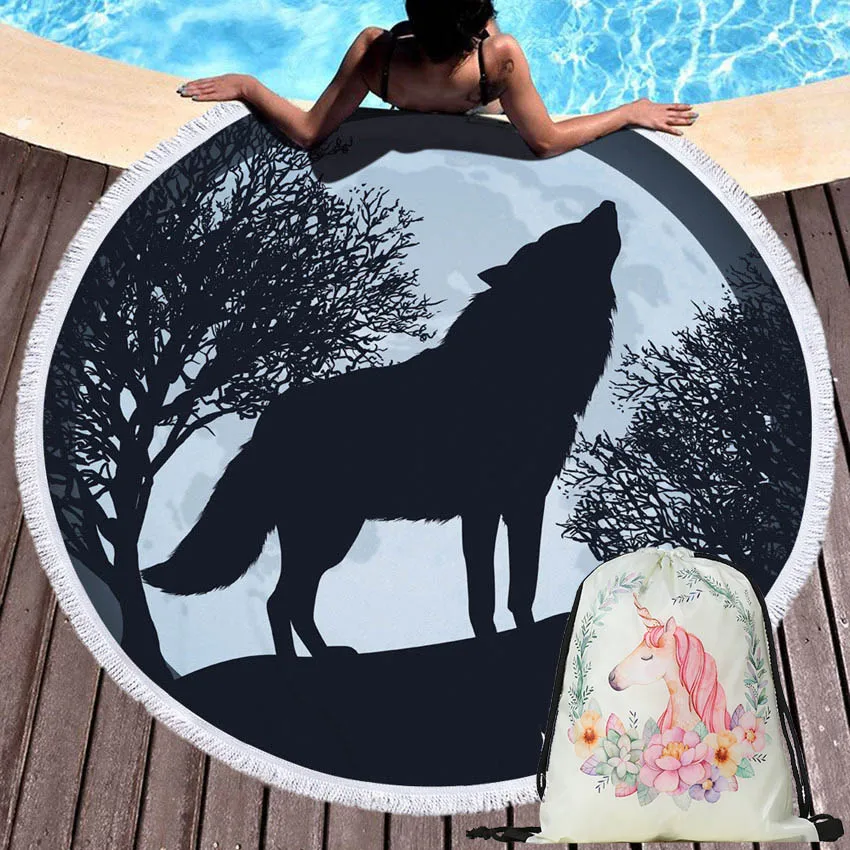 Wolf Beach Towel Tiger Summer 150cm Round Seaside Bath Sports Towel With Drawstring Storage Bag Blanket Wall Tapestry Yoga Mat
Wolf Beach Towel Tiger Summer 150cm Round Seaside Bath Sports Towel With Drawstring Storage Bag Blanket Wall Tapestry Yoga Mat