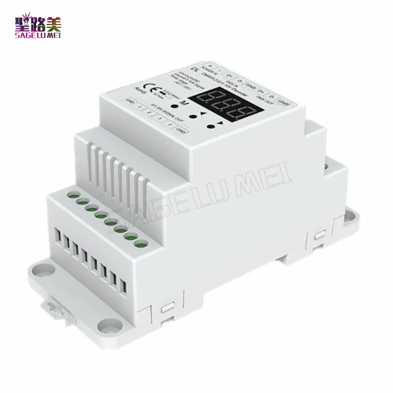 

DL DMX512 to 4CH 0-10V Decoder 0-10V LED Dimmer DMX 512 Signal to 0-10V Signal RGB/RGBW controller 4 Channel Dimmer DC5V-24V