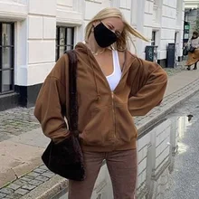 Autumn and Winter Solid Color Plus Velvet Warm Zipper Hooded Jacket Women 2021 Street Style Casual Cardigan New Women's Clothing
Autumn and Winter Solid Color Plus Velvet Warm Zipper Hooded Jacket Women 2021 Street Style Casual Cardigan New Women's Clothing