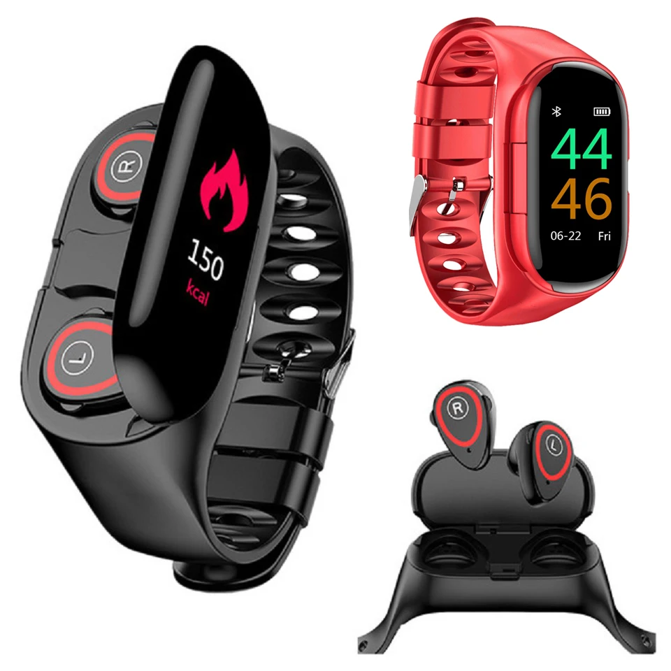 M1 Smart Watch With Dual TWS Bluetooth Earphone Heart Rate Monitor Blood Pressure Wristband Sport Smartwatch Men For IOS Android
M1 Smart Watch With Dual TWS Bluetooth Earphone Heart Rate Monitor Blood Pressure Wristband Sport Smartwatch Men For IOS Android