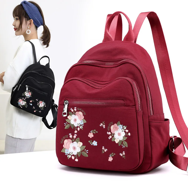 Hot Sales New Style Waterproof Nylon Cloth Embroidery Backpack Versitile Fashion Lightweight Travel Bag Women's Embroidered Vers
Hot Sales New Style Waterproof Nylon Cloth Embroidery Backpack Versitile Fashion Lightweight Travel Bag Women's Embroidered Vers