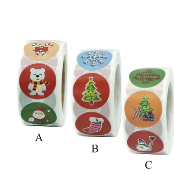 500 1 inch 8 colorful cute Christmas stickers gift box envelope seal labels designed for holiday decoration 
500 1 inch 8 colorful cute Christmas stickers gift box envelope seal labels designed for holiday decoration