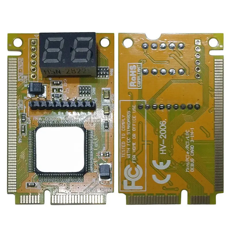 2 значный Портативный компьютер PC Mini PCI E LPC ноутбук анализатор тестер материнская