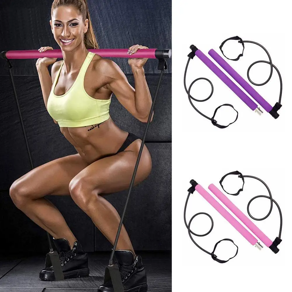 Portable Elastic 2 Foot Loops Lightweight Trainer Pilates Bar Stick With Resistance Band
Portable Elastic 2 Foot Loops Lightweight Trainer Pilates Bar Stick With Resistance Band