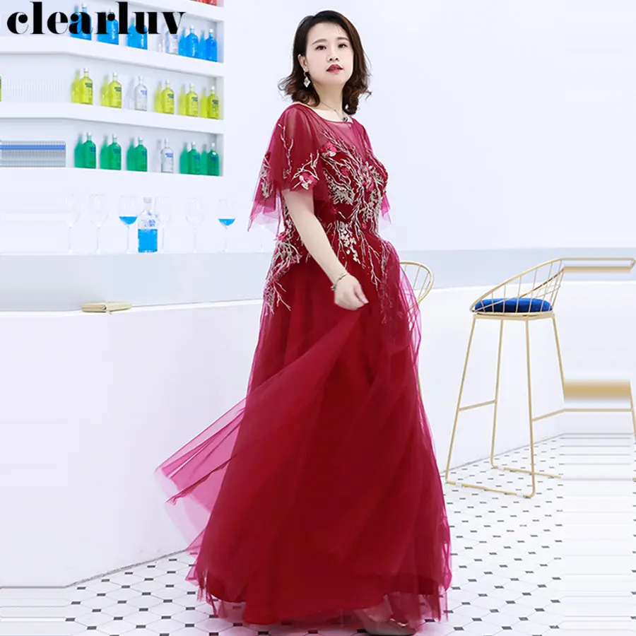 Long Evening Dresses Embroidery Crystal Robe De Soiree Short Sleeve Women Party Dresses 2019 Plus Size O-neck Formal Gowns T081
Long Evening Dresses Embroidery Crystal Robe De Soiree Short Sleeve Women Party Dresses 2019 Plus Size O-neck Formal Gowns T081