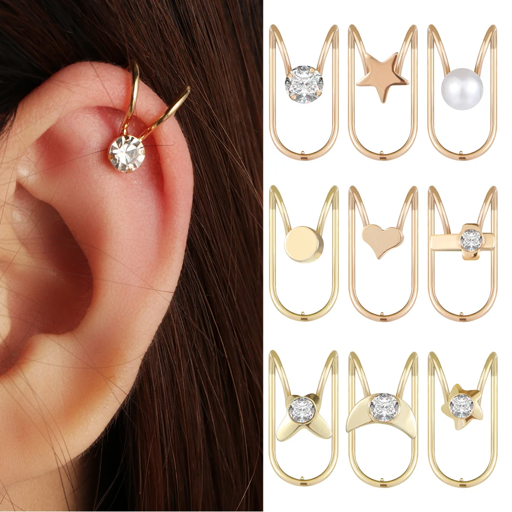 New Fashion Female Ear Cuff On Earrings Women's U-shaped Pearl Clip Earrings Heart Butterfly Moon Metal Jewelry For Women Gift
New Fashion Female Ear Cuff On Earrings Women's U-shaped Pearl Clip Earrings Heart Butterfly Moon Metal Jewelry For Women Gift