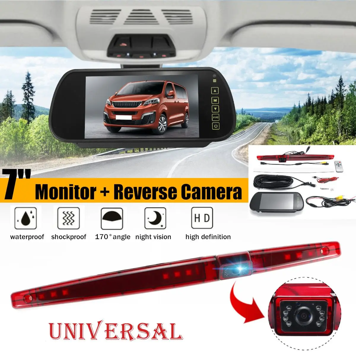 HD PAL Universal Car Rear View Camera Reverse Brake Light Parking Night Vision Waterproof 1/3 PC3089 CMOS for VW Ford Mercedes
HD PAL Universal Car Rear View Camera Reverse Brake Light Parking Night Vision Waterproof 1/3 PC3089 CMOS for VW Ford Mercedes