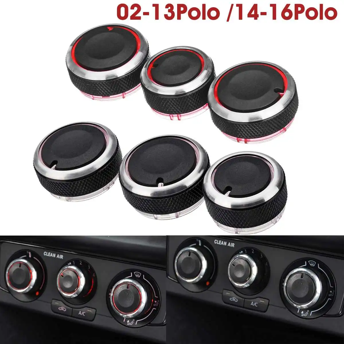 Autoleader 3Pcs 02-13Polo /14-16Polo Aluminum Alloy Black/Red Car AC Heater Climate Knobs Control Buttons A/C Switch Knob Set
Autoleader 3Pcs 02-13Polo /14-16Polo Aluminum Alloy Black/Red Car AC Heater Climate Knobs Control Buttons A/C Switch Knob Set