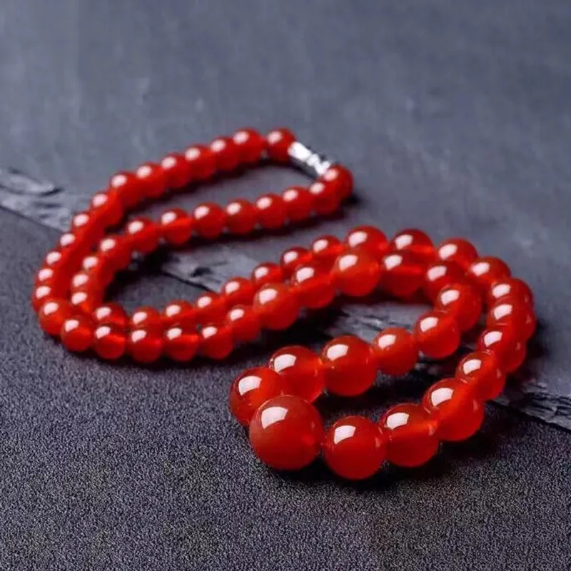 Natural Ice-like Red Agate Women's-Necklace Donghaishuijing Graduated Strand New Style Mother GIRL'S Gift Ball Bead Chain
Natural Ice-like Red Agate Women's-Necklace Donghaishuijing Graduated Strand New Style Mother GIRL'S Gift Ball Bead Chain