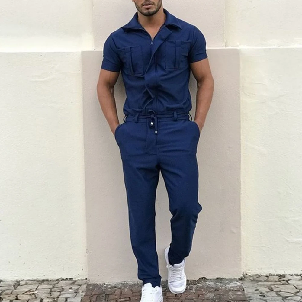 Wisefin Fashion Men Siamese Jacket Set Casual Loose Shortsleeve Solid Jumpsuits Cargo Overalls Streetwear Men Rompers D30
Wisefin Fashion Men Siamese Jacket Set Casual Loose Shortsleeve Solid Jumpsuits Cargo Overalls Streetwear Men Rompers D30