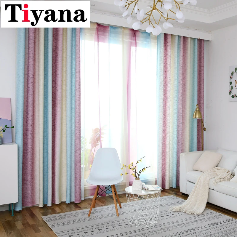 Tiyana Rainbow Curtain for Living Room Bedroom rainbow tulle and curtains Simple Striped Purple Window Drapes P109X
Tiyana Rainbow Curtain for Living Room Bedroom rainbow tulle and curtains Simple Striped Purple Window Drapes P109X