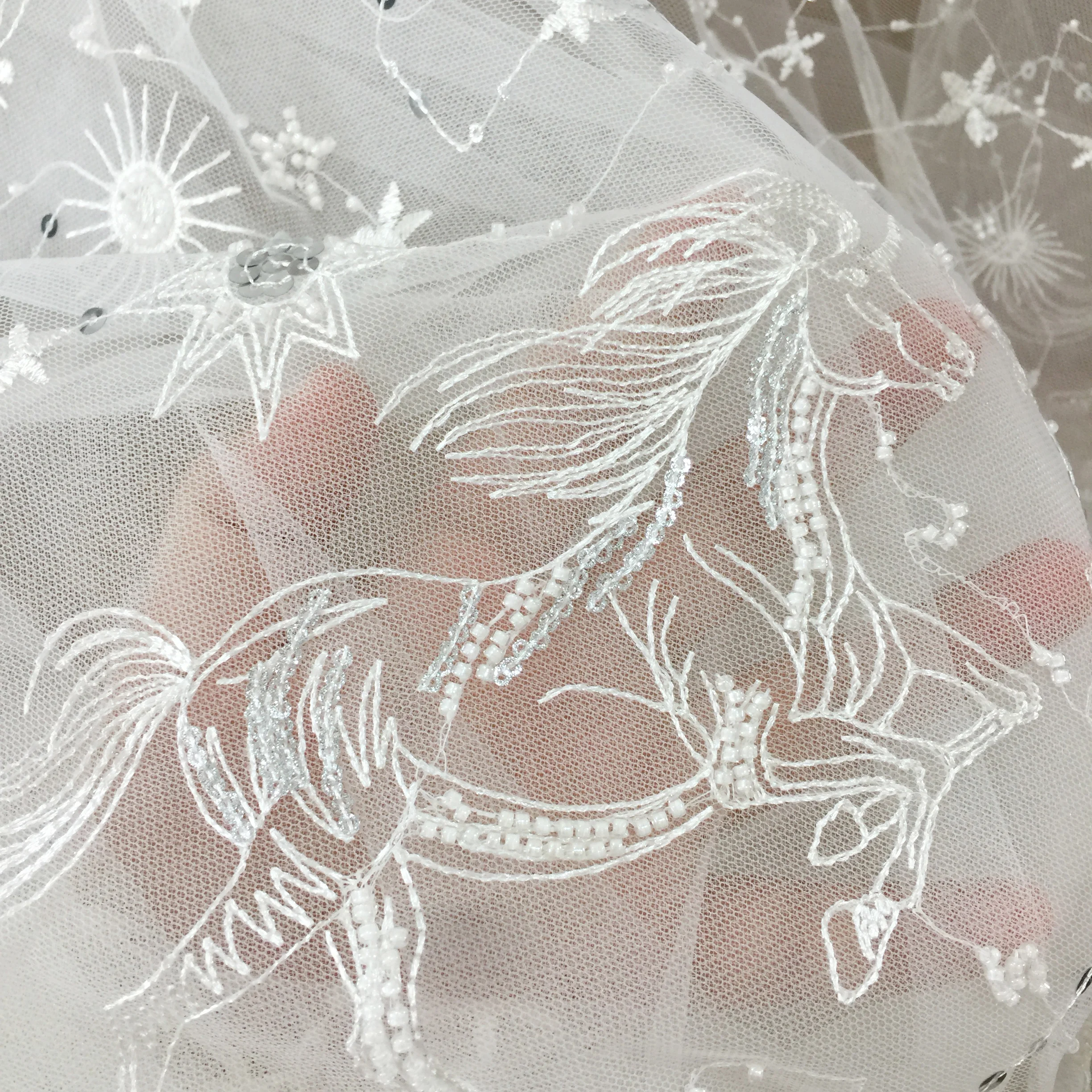 1 Yard 3D beaded sequin soft tulle embroidery lace fabric in off white for bridal gown wedding dress boho wedding
1 Yard 3D beaded sequin soft tulle embroidery lace fabric in off white for bridal gown wedding dress boho wedding
