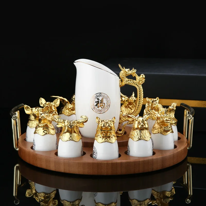 LiquorGlass Set Household Wine Decanter Ceramic Small Size Wine Set in Chinese Antique Style Style Gift for Men Alcohol Vodka
LiquorGlass Set Household Wine Decanter Ceramic Small Size Wine Set in Chinese Antique Style Style Gift for Men Alcohol Vodka
