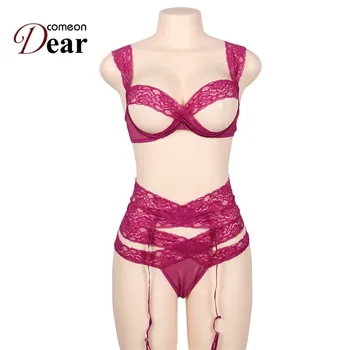 Comeondear Lace Crisscross Bra Set Open Cup Bra See Though Brief Set Woman Sexy Set Erotic Lingerie Bra Panty Garter Set RA80387
Comeondear Lace Crisscross Bra Set Open Cup Bra See Though Brief Set Woman Sexy Set Erotic Lingerie Bra Panty Garter Set RA80387