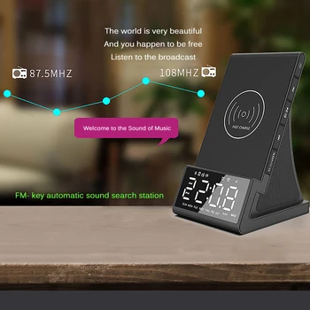 LED Alarm Clock With Wireless Charging Dock Stand Fm Radio Bluetooth Speaker USB Fast Charger Alarm Clock Speaker
LED Alarm Clock With Wireless Charging Dock Stand Fm Radio Bluetooth Speaker USB Fast Charger Alarm Clock Speaker