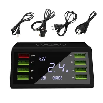 Qi Wireless Fast Charger with Voltage Current Display for iphone samsung mobile phone tablet 60W QC 3.0 Quick Charge 8 USB Ports
Qi Wireless Fast Charger with Voltage Current Display for iphone samsung mobile phone tablet 60W QC 3.0 Quick Charge 8 USB Ports