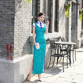 Sexy Long Cheongsam Spring Summer Traditional Chinese style Dress Womens Qipao Slit Party Dresses Button Vestido S-5XL
Sexy Long Cheongsam Spring Summer Traditional Chinese style Dress Womens Qipao Slit Party Dresses Button Vestido S-5XL
