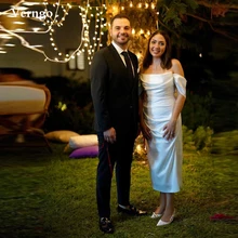 Verngo Simple White Off the Shoulder Wedding Dresses Tea Length Strapless Pleats Garden Bride Formal Party Gowns Plus Size
Verngo Simple White Off the Shoulder Wedding Dresses Tea Length Strapless Pleats Garden Bride Formal Party Gowns Plus Size