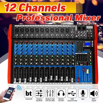 Professional 4/6/12 Channel Protable Digital Audio Mixer Console Stereo Sound with Bluetooth USB MP3 Display 48V Phantom Power
Professional 4/6/12 Channel Protable Digital Audio Mixer Console Stereo Sound with Bluetooth USB MP3 Display 48V Phantom Power