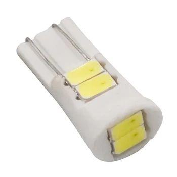 

50pcs T10 LED W5W 194 168 Ceramic Car Reading Lamp Wedge Side Clearance Light Bulb License Plate Light 5630 6SMD White DC12V