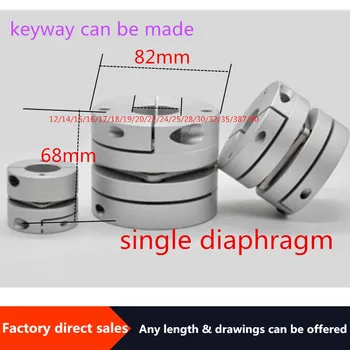 flexible single diaphragm coupling 1PC D82L68 inner hole 8/10/12/14/15/18` Aluminum alloy elastic Servo motor screw rod coupling
flexible single diaphragm coupling 1PC D82L68 inner hole 8/10/12/14/15/18` Aluminum alloy elastic Servo motor screw rod coupling
