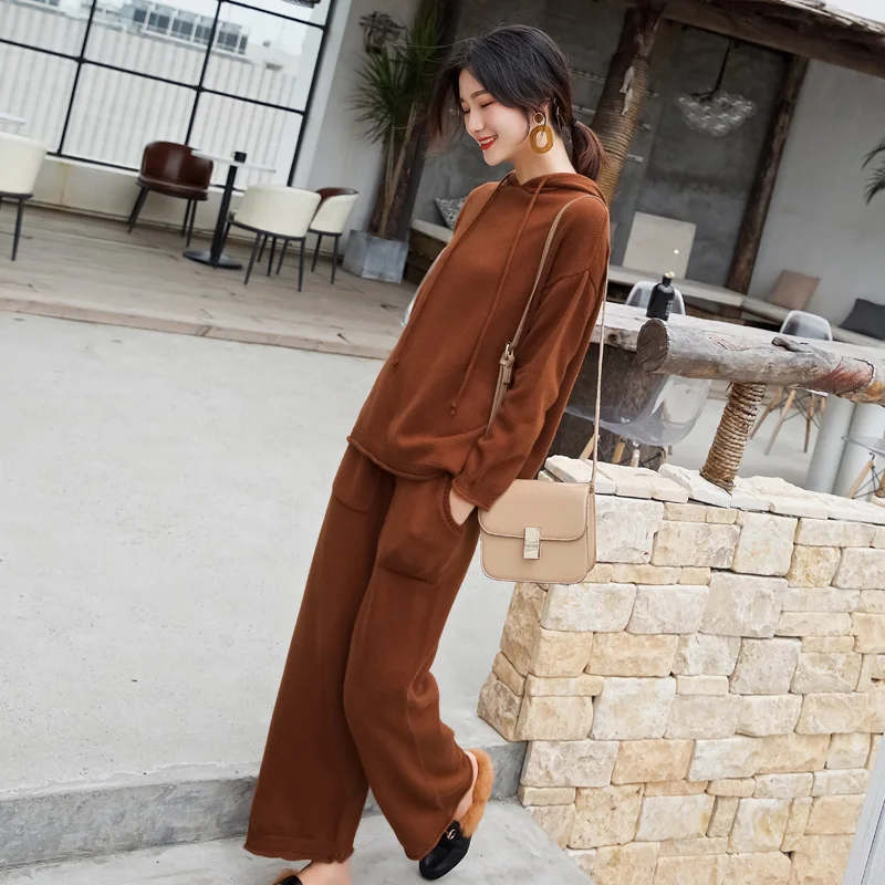 Cashmere Women Sweater Tracksuit Winter Pullovers Cashmere Woolen Knitted Suit Warm Hooded Sweater + Pant Loose Two Piece Set
Cashmere Women Sweater Tracksuit Winter Pullovers Cashmere Woolen Knitted Suit Warm Hooded Sweater + Pant Loose Two Piece Set