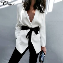 Celmia Women Long Sleeve Blazer Elegant With Bow Belt Lapel Collar Jacket Sexy Deep V Neck Suit Coat 2022 Formal Solid Outerwear
Celmia Women Long Sleeve Blazer Elegant With Bow Belt Lapel Collar Jacket Sexy Deep V Neck Suit Coat 2022 Formal Solid Outerwear