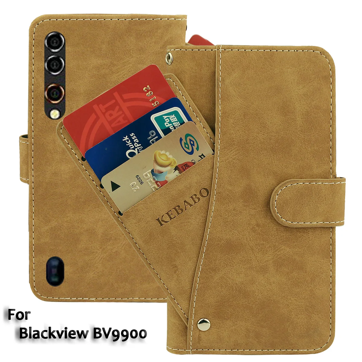 

Vintage Leather Wallet Blackview BV9900 Case 5.84" Flip Luxury Card Slots Cover Magnet Stand Phone Protective Bags