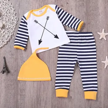 Spring Autumn Winter Baby Unisex Long Sleeves Round Collar Arrow Printing Striped Pullover & Pants & Solid Color Hat Kids Set
Spring Autumn Winter Baby Unisex Long Sleeves Round Collar Arrow Printing Striped Pullover & Pants & Solid Color Hat Kids Set