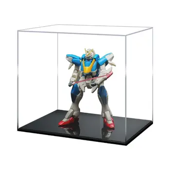 Clear Acrylic 5 Side Display Cube Props Box Organizer Dustproof Protection Showcase For Action Figures Toys Collectible