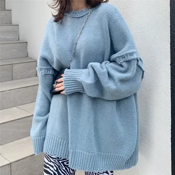 New Autumn Two-wear Knitted Cardigan With Raw Edge Personality Simple Women's Loose Sweater Tide Trendy Female Fashion Tops
New Autumn Two-wear Knitted Cardigan With Raw Edge Personality Simple Women's Loose Sweater Tide Trendy Female Fashion Tops